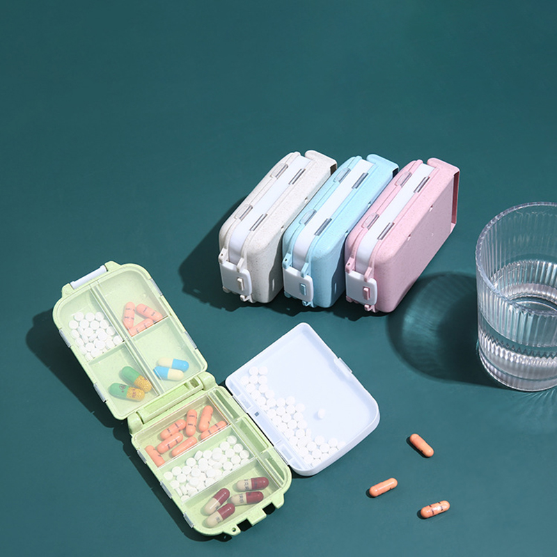 8 Compartments Pill Organizer Portable Pocket Pill Box Dispenser 32