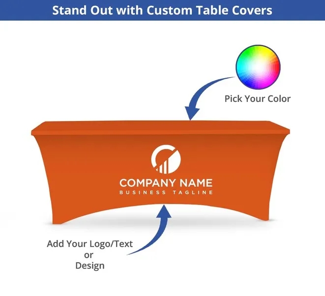 Stretch Table Cover - 4 sided with Zipper back (8' x 2.5') 3