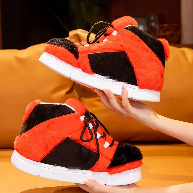 Custom Plush Anti-Slip Indoor Outdoor Sneaker Slippers 2