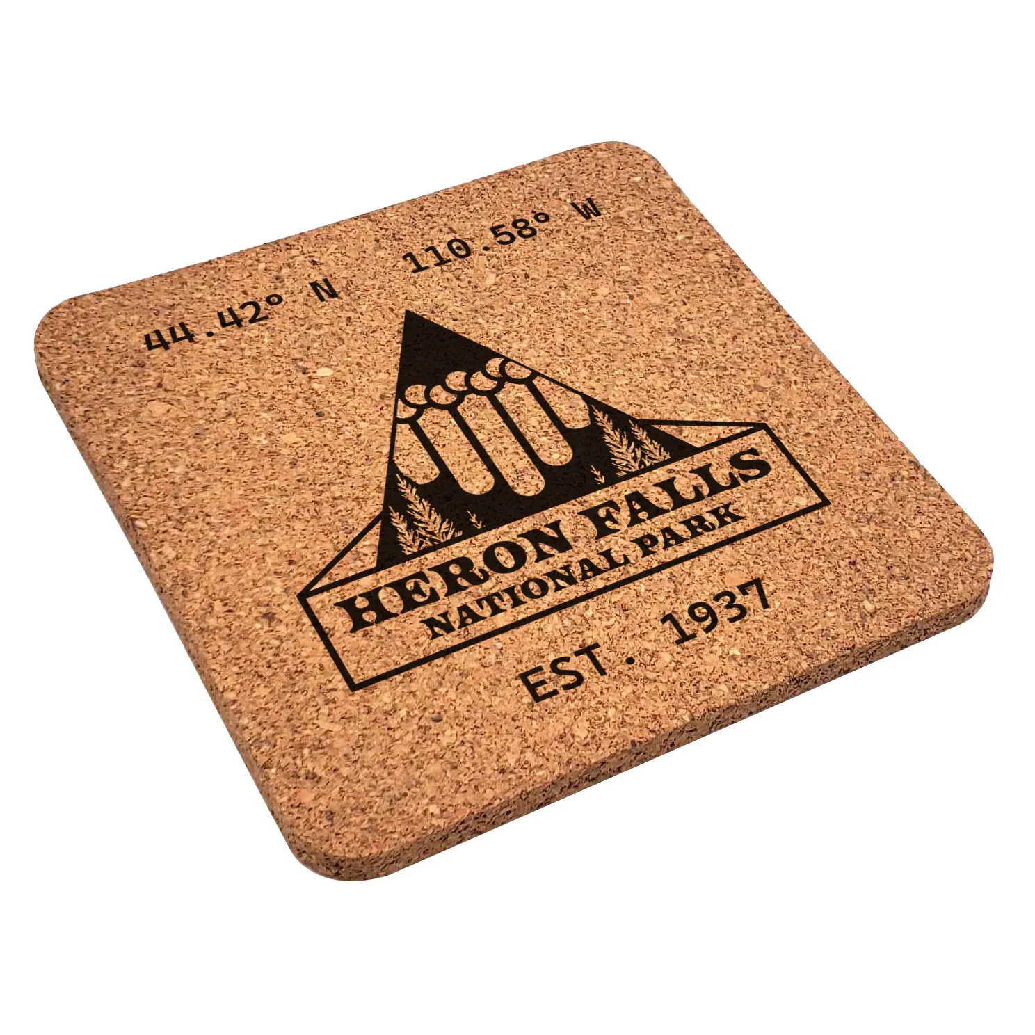 Cork Wood Coaster - Laser Etched 3