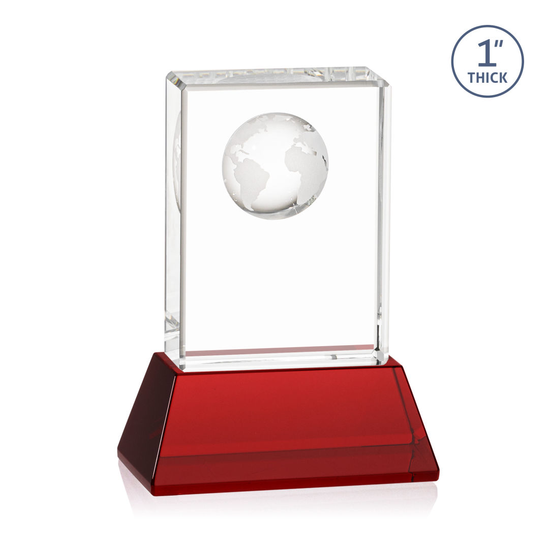 Ambassador Globe Award on Base - Red 4