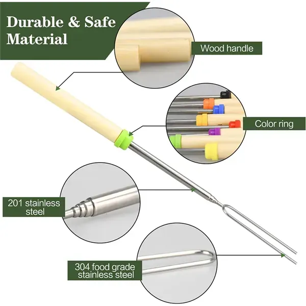 Stainless Steel Marshmallow Roasting BBQ Sticks 6