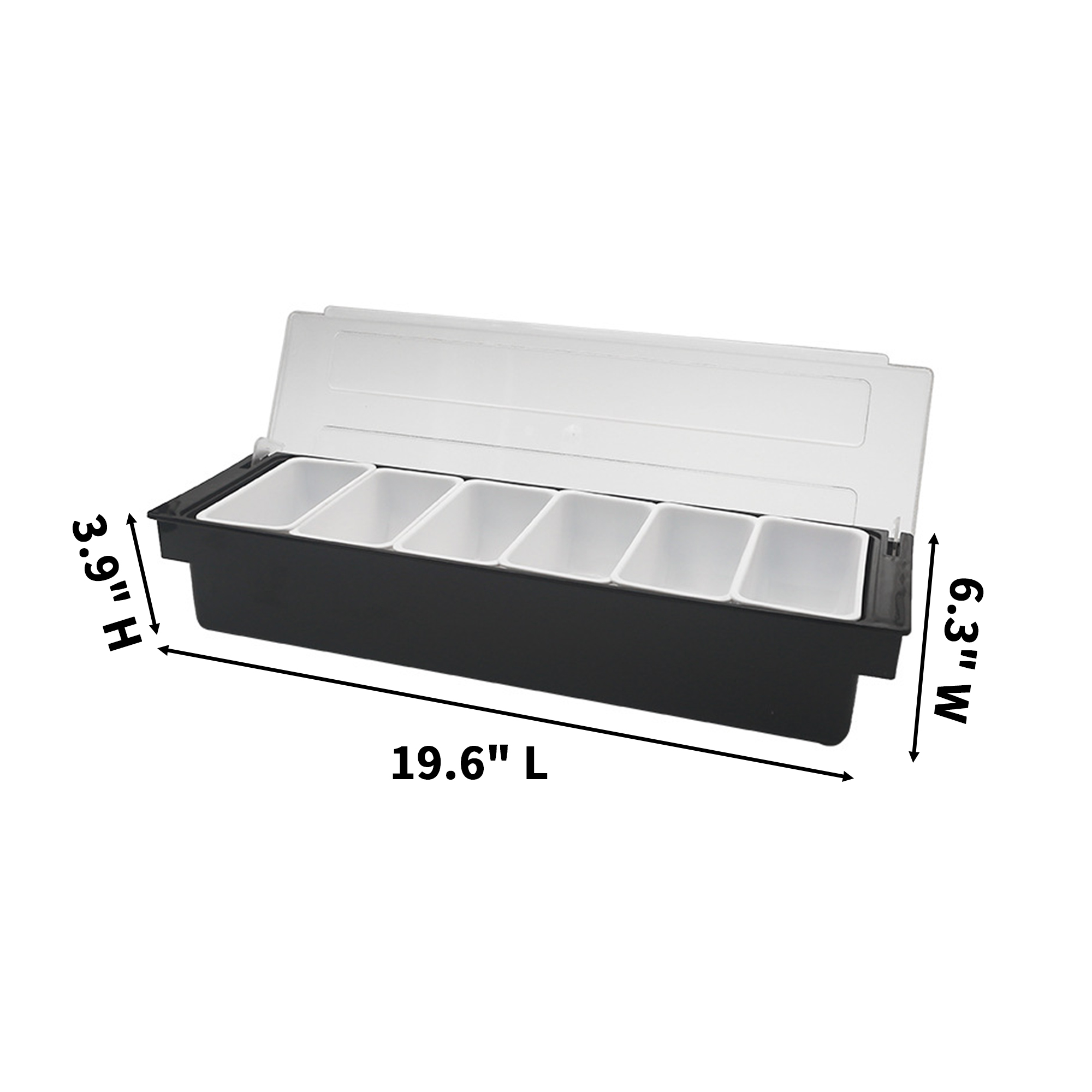 Six Compartment Salad Tray With Removable Inserts 19.6" 3