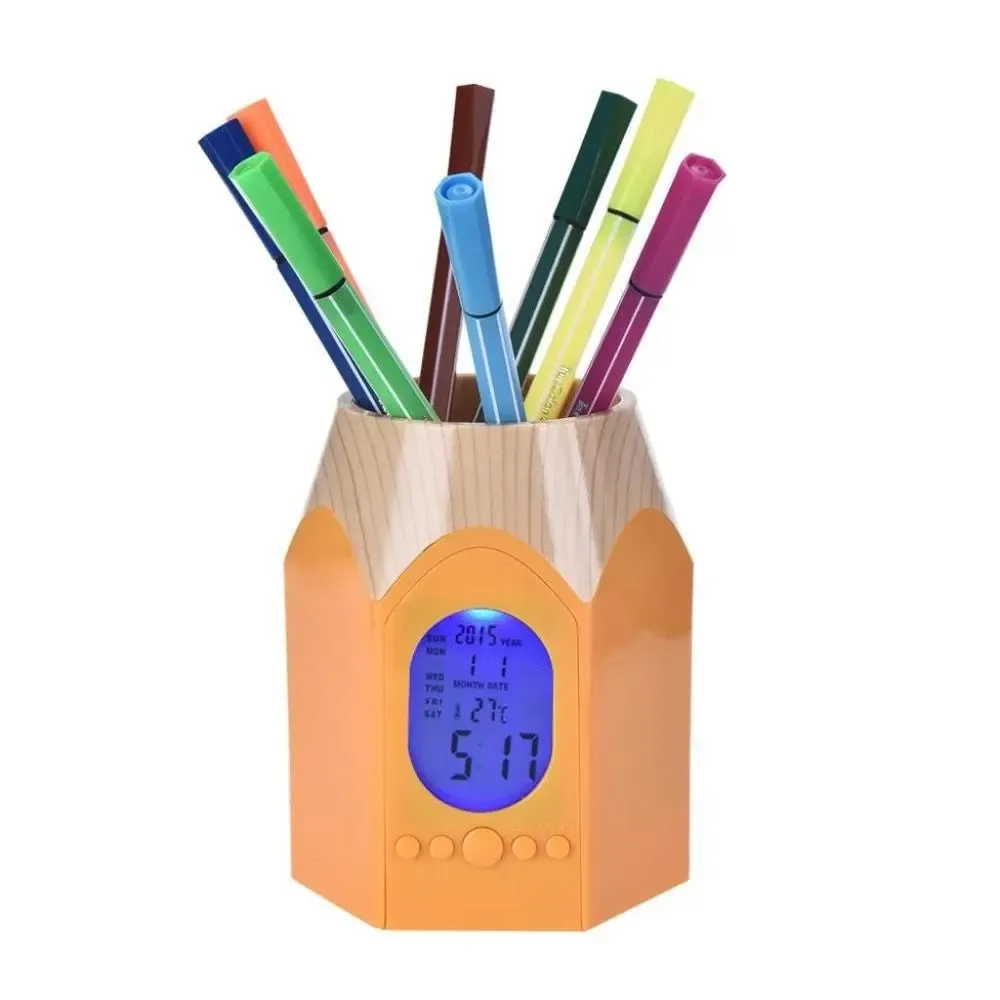 Electronic Calendar Pens Pencil Holder Cup 1