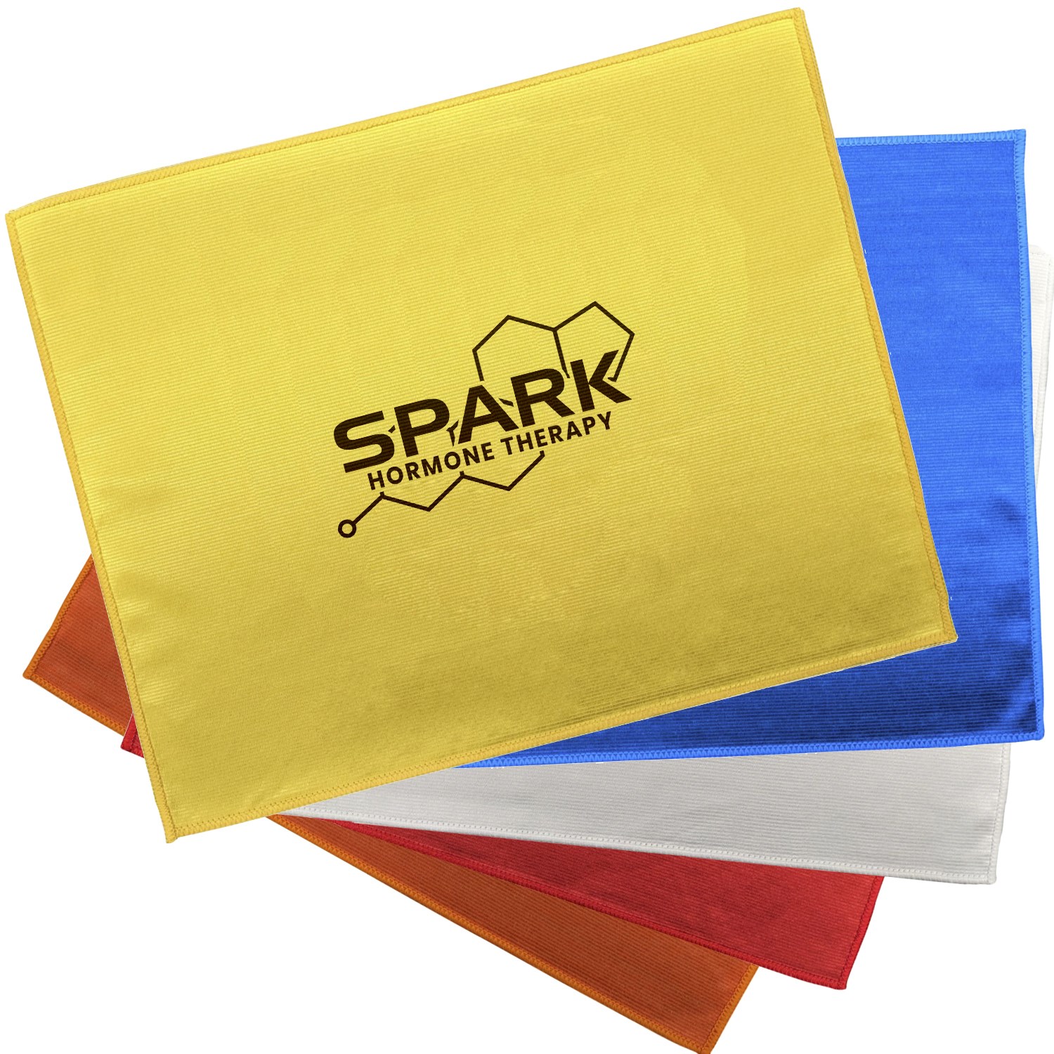 225 GSM 15" x 18" Flat Front Microfiber Rally Towels 2