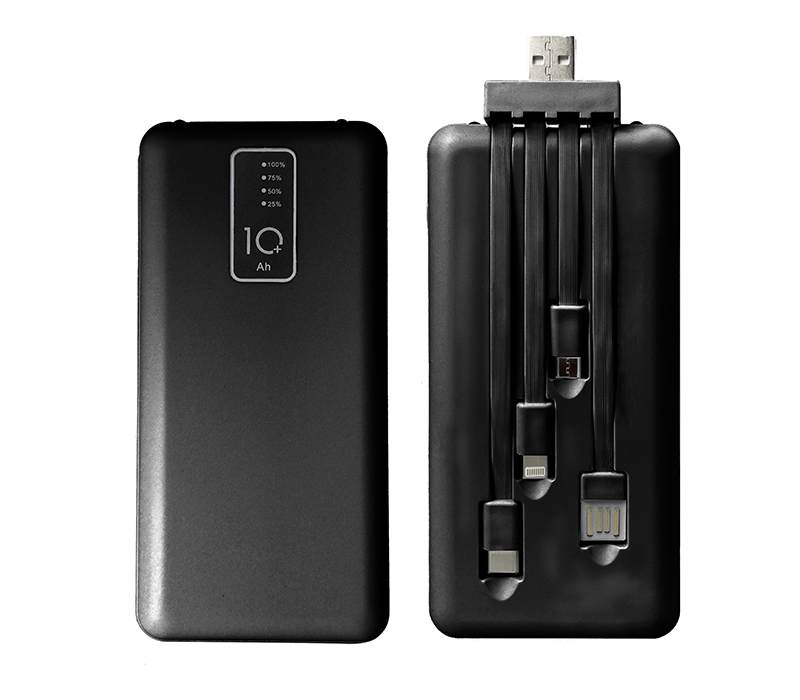 Power Bank with 4 Built-in Cables - 10000 mAh 5