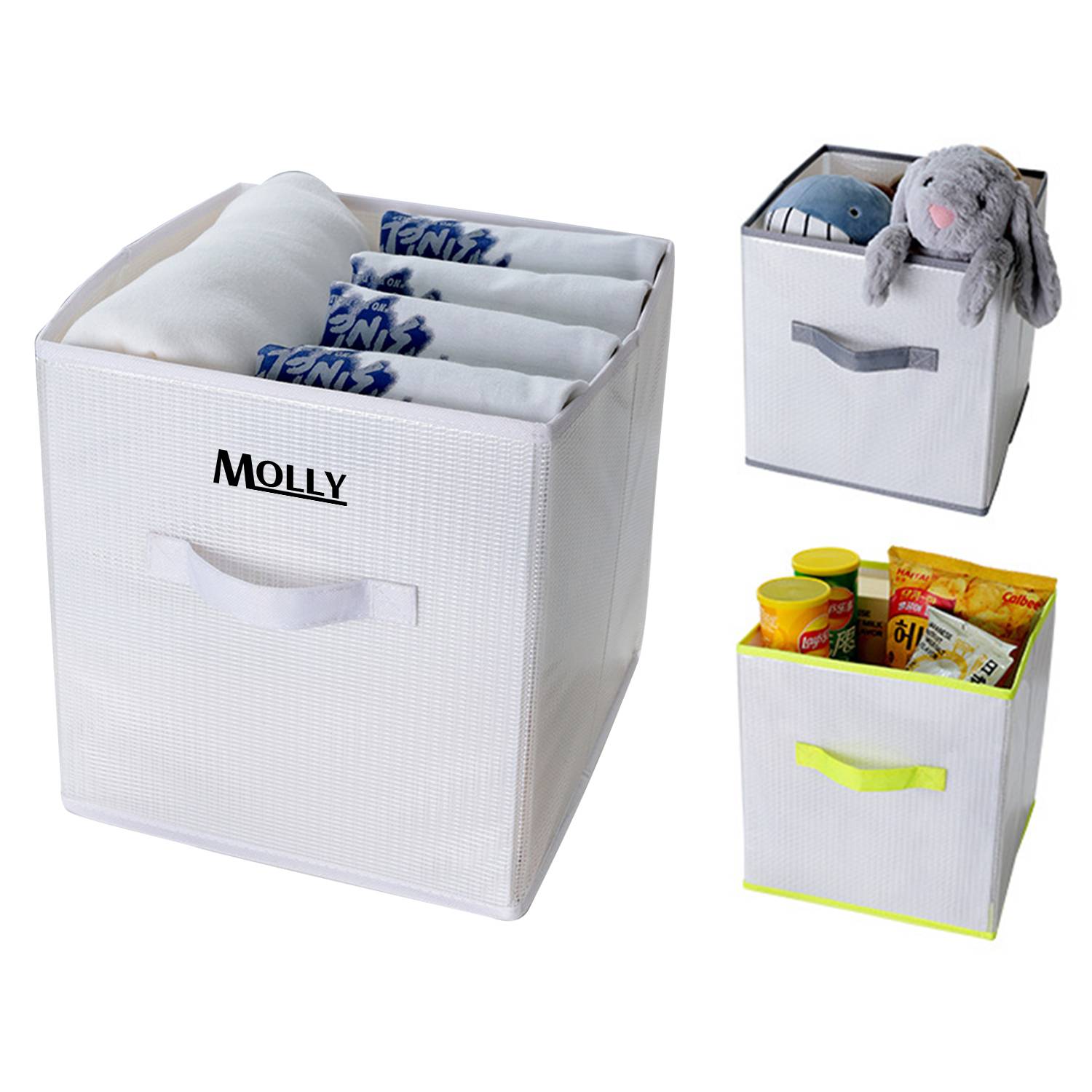 Foldable Storage Bins Cube Box w/ Dual Non-Woven Handle 1