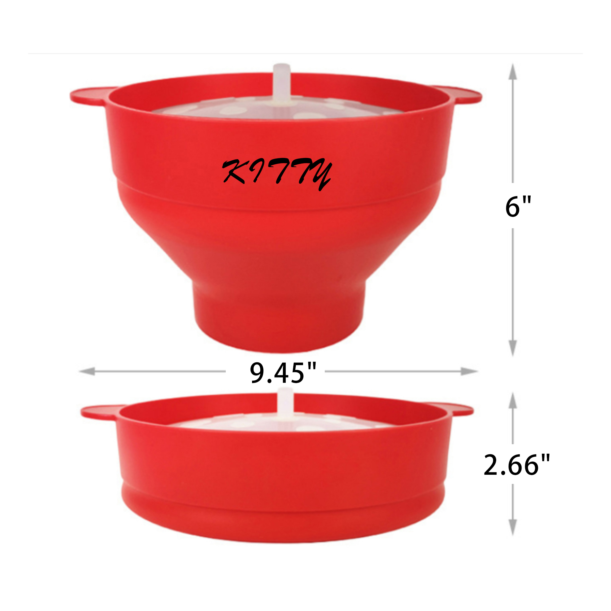 Collapsible microwave-safe silicone popcorn bucket 3