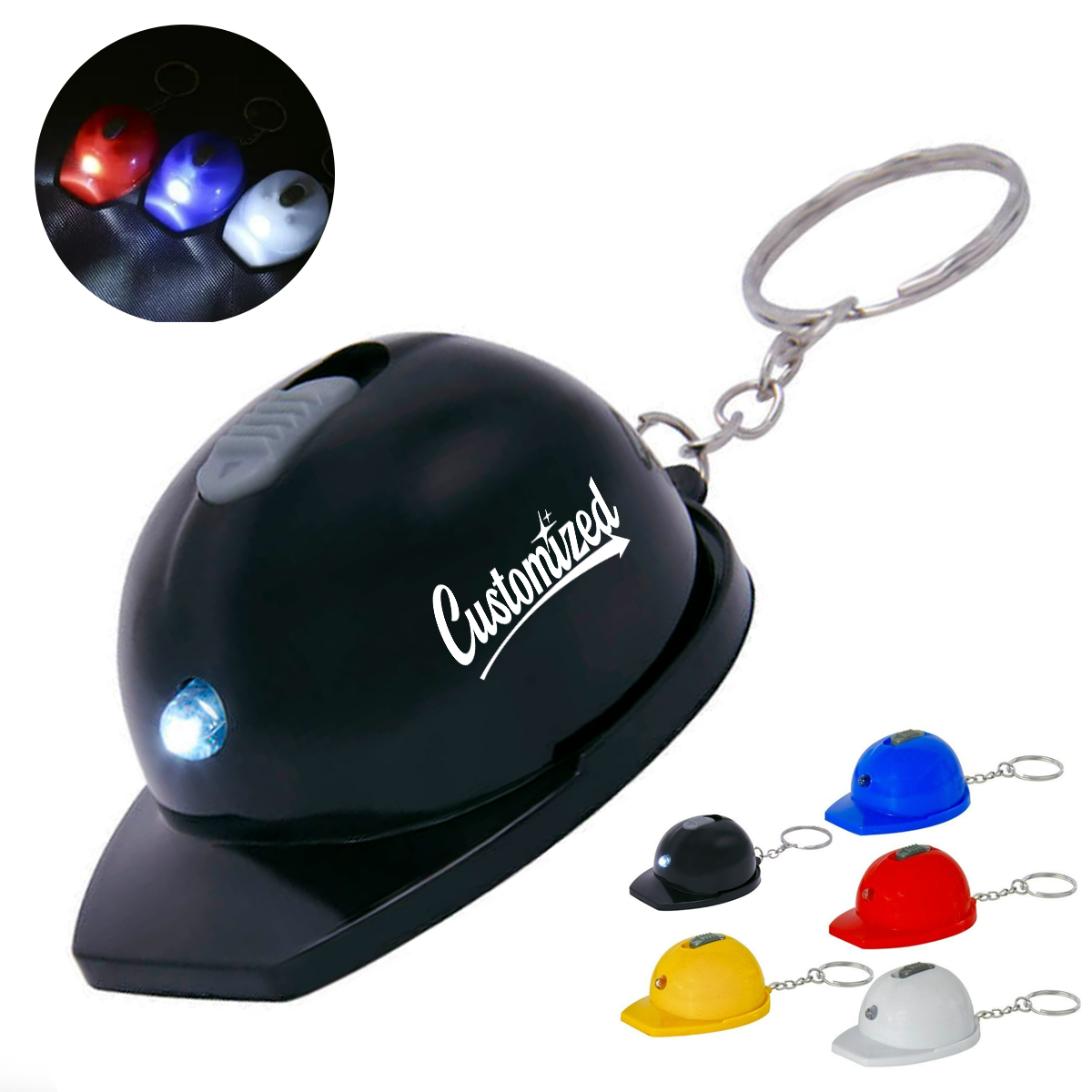 Custom Hard Hat Bottle Opener LED with Keychain 10