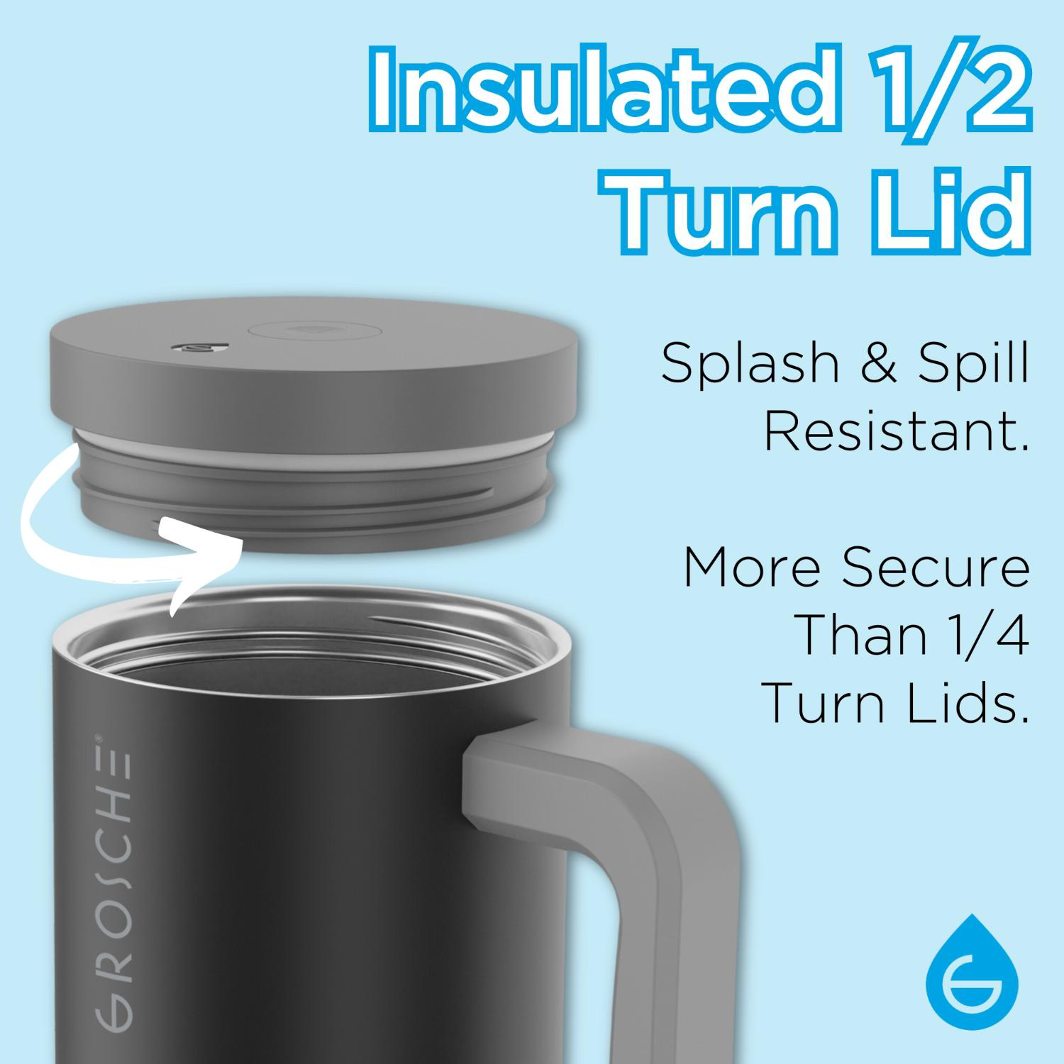 40 oz. GROSCHE® ASPEN Stainless Steel Insulated Straw Tumbler 6