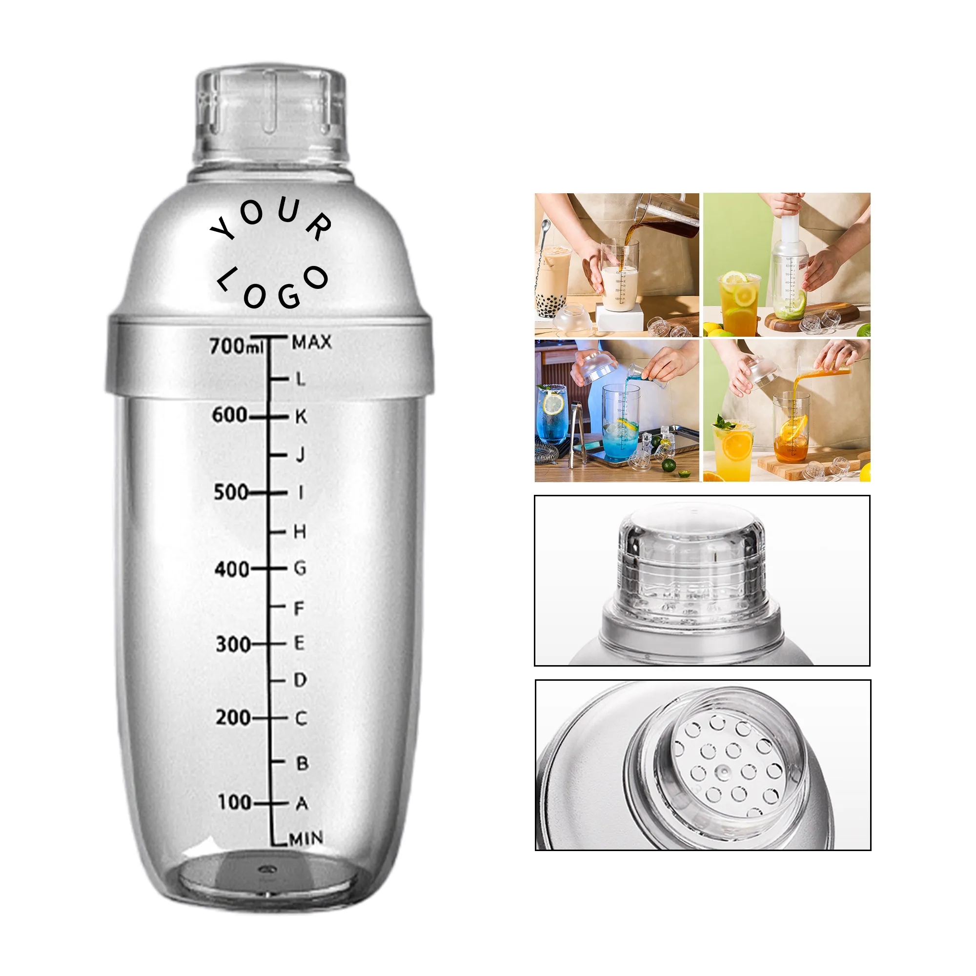 24oz Black Marked Cocktail Shaker 1