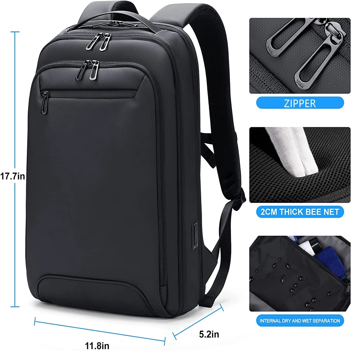 15.6 Inch Slim Laptop Backpack For Men 6