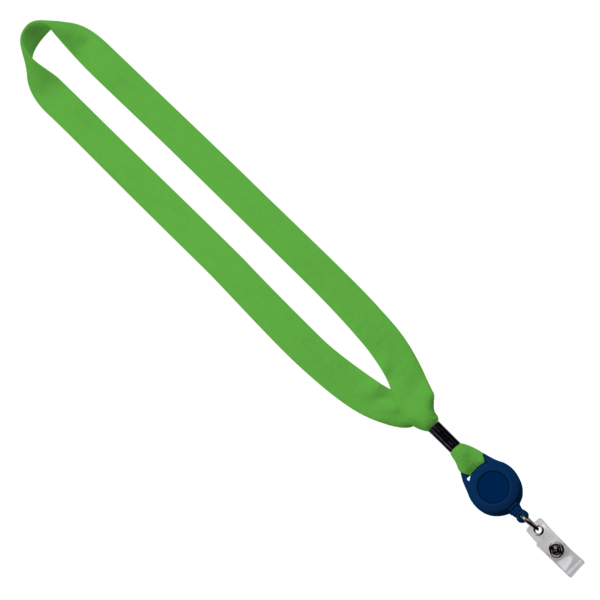 3/4" Cotton Lanyard with Metal Crimp & Retractable Badge Reel 40