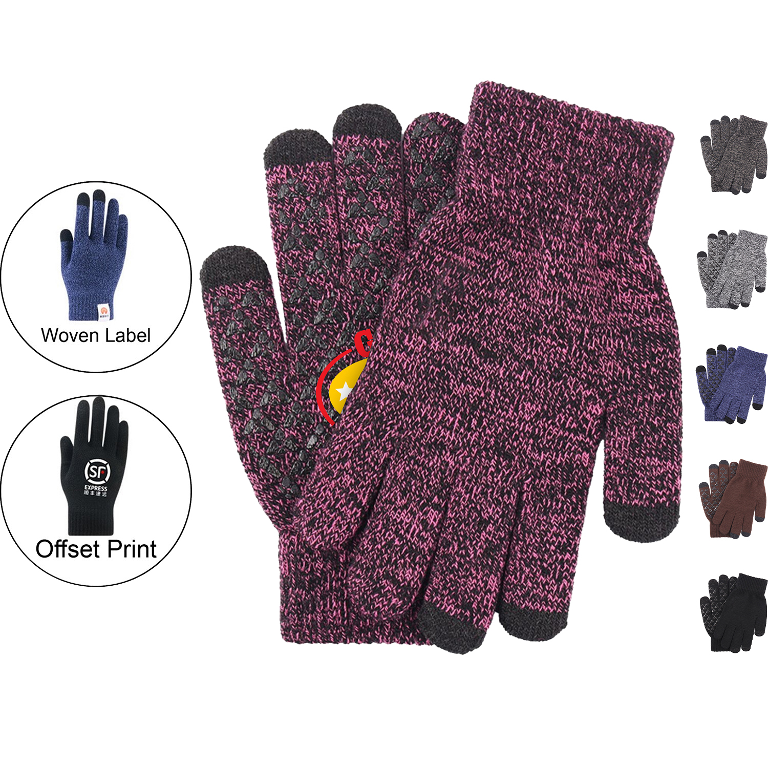 Non-slip Gloves w/ 3 Finger Touch 2