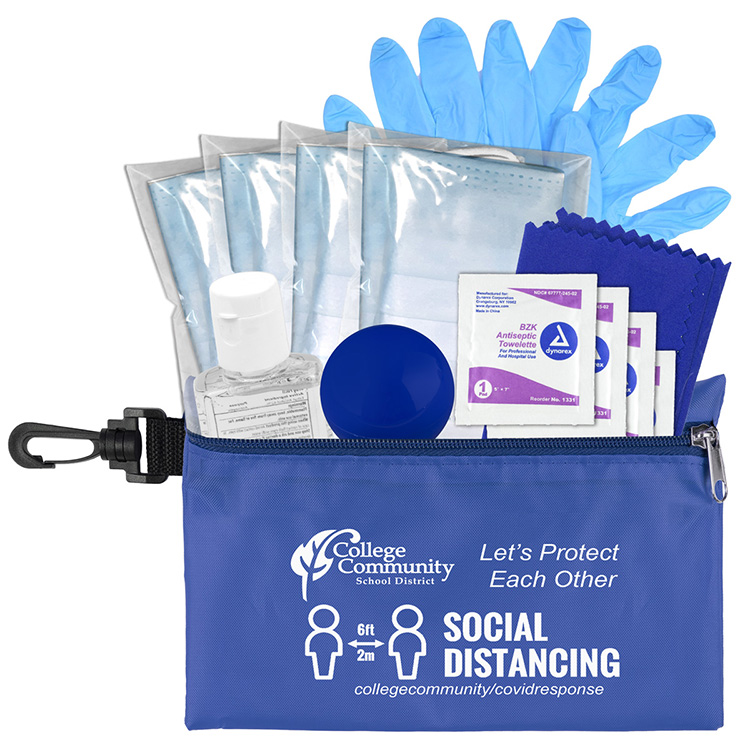 "Ariel" 12 Piece Safety Kit in Zipper Pouch with Carabiner Attachment 20