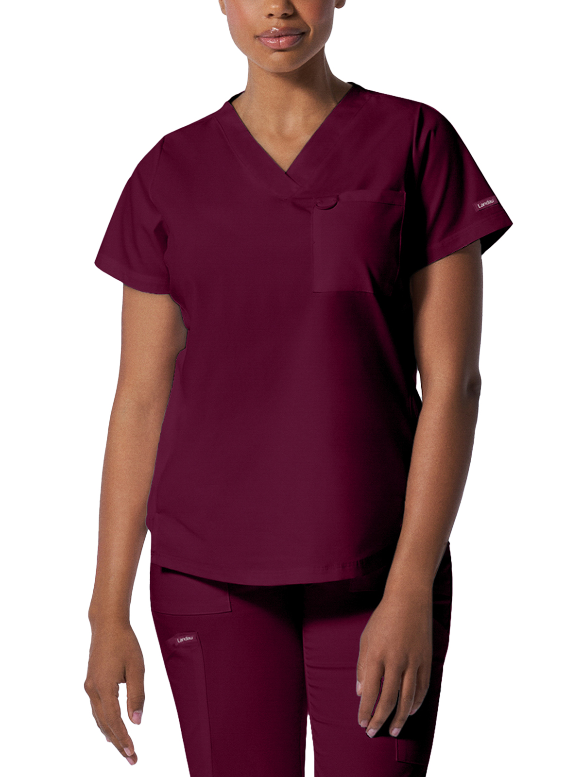 Landau - ProFlex - Women's Two-Pocket Back Princess Seamed V-Neck Top 48