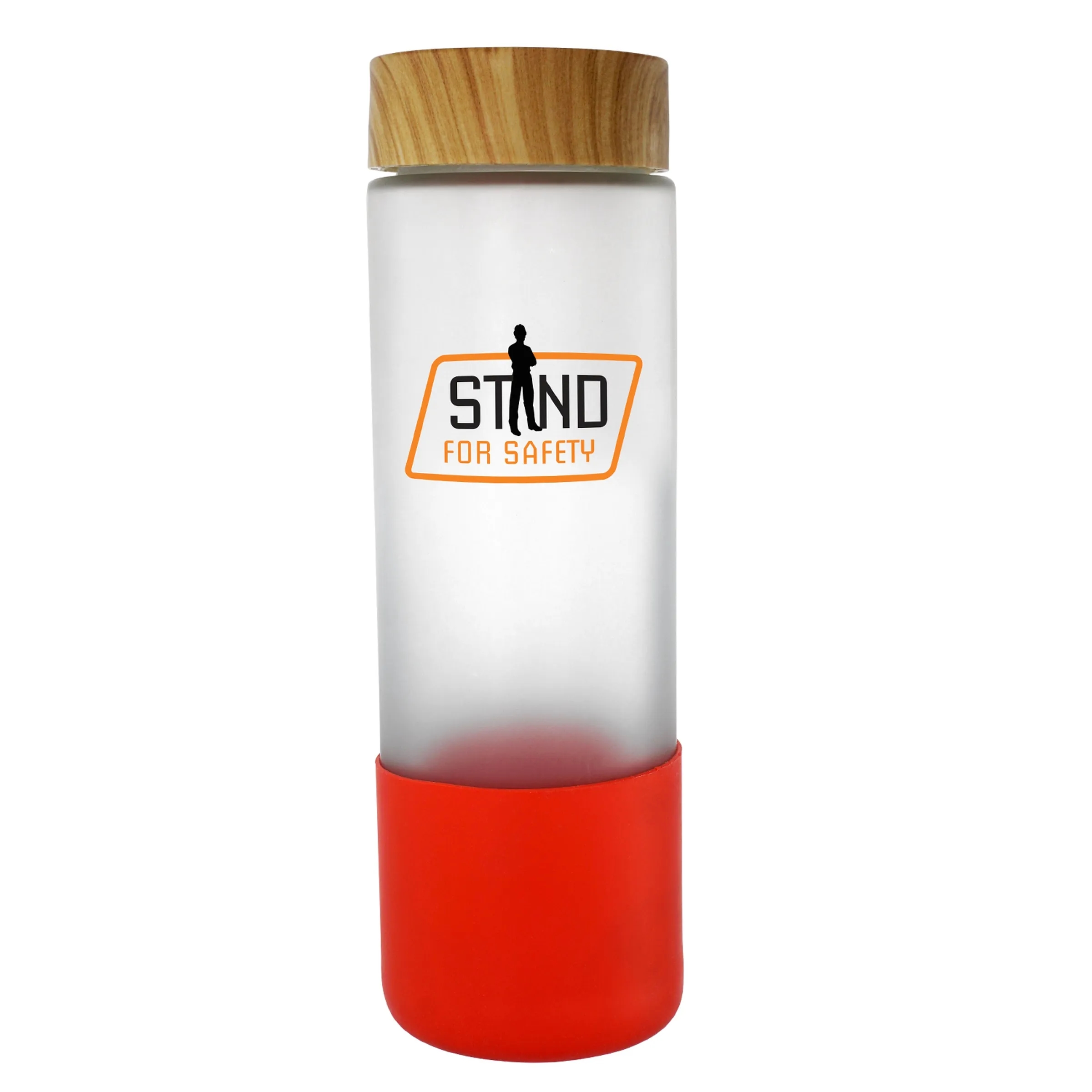 Bamboo Pattern 22 oz. Full Color Frosted Glass Grip Bottle 8