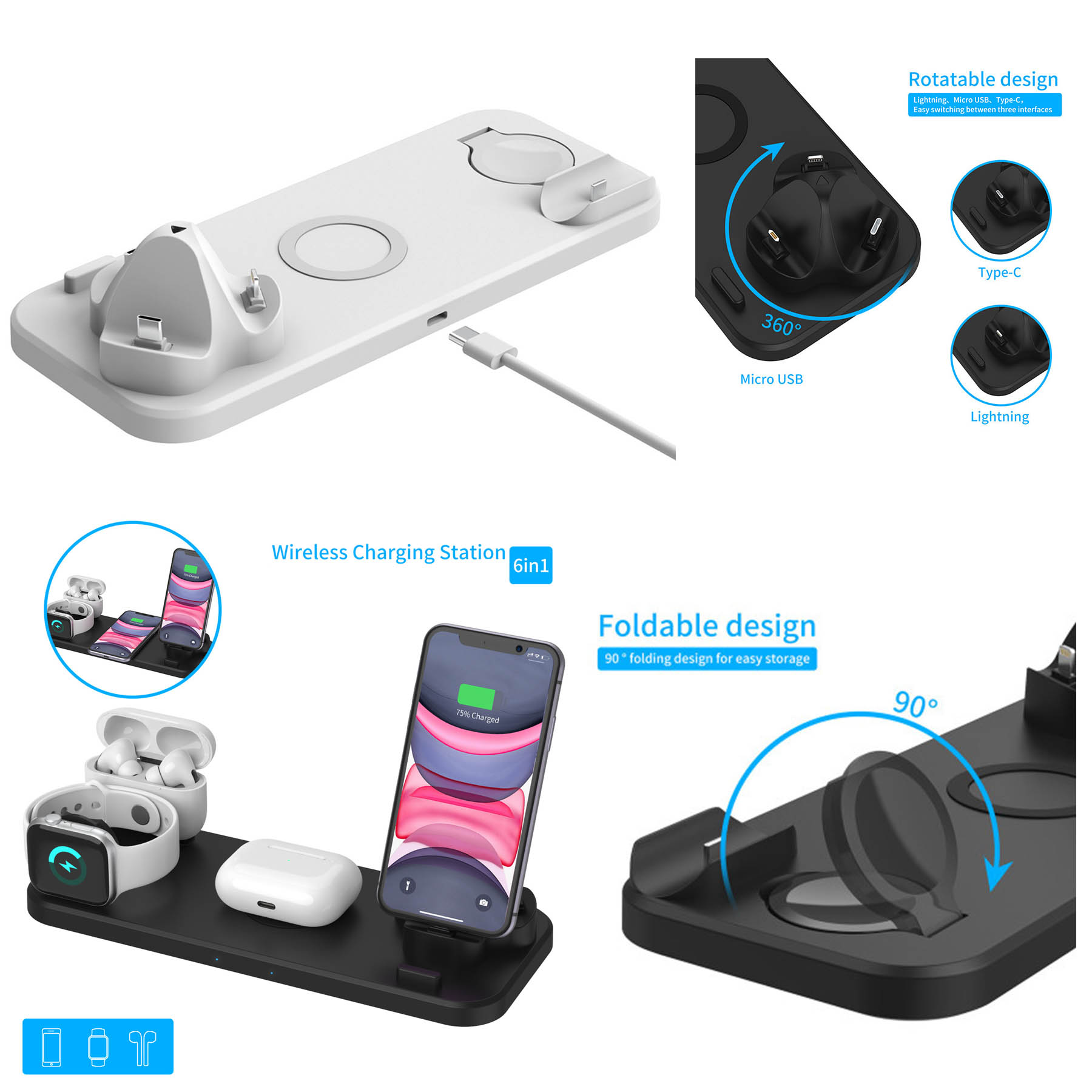 Six In One Multifunctional Fast Wireless Charger 1