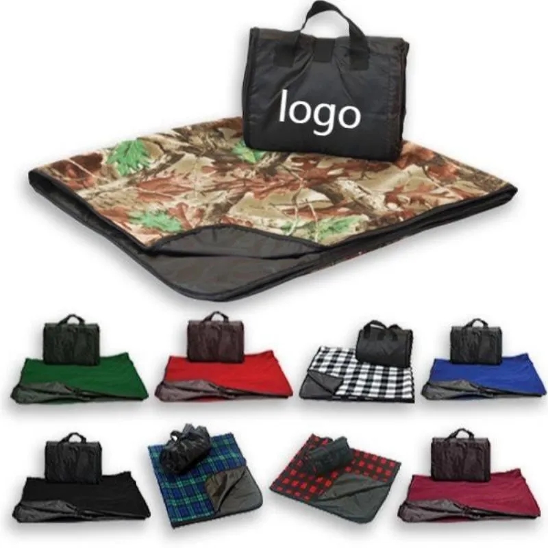 Reversible Fold Up Picnic Blanket Carry Bag 2