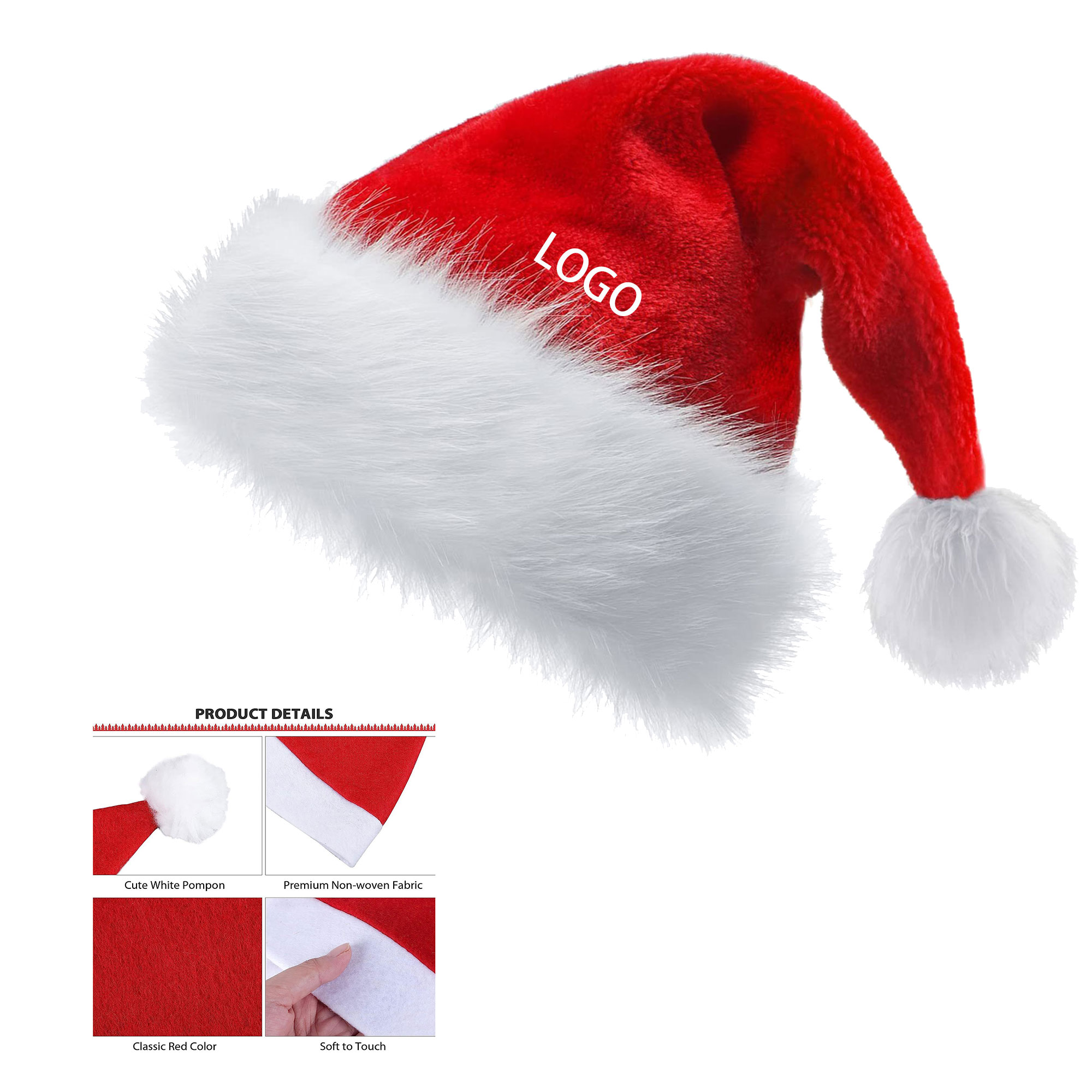 Children Adult Luxury Santa Claus Plush Hat 1