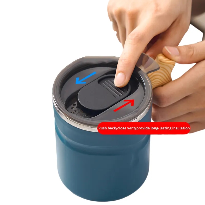 Stainless Steel Coffee Cup With Lid 5