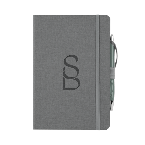 Crosshatch PU Notebook With Pen 6