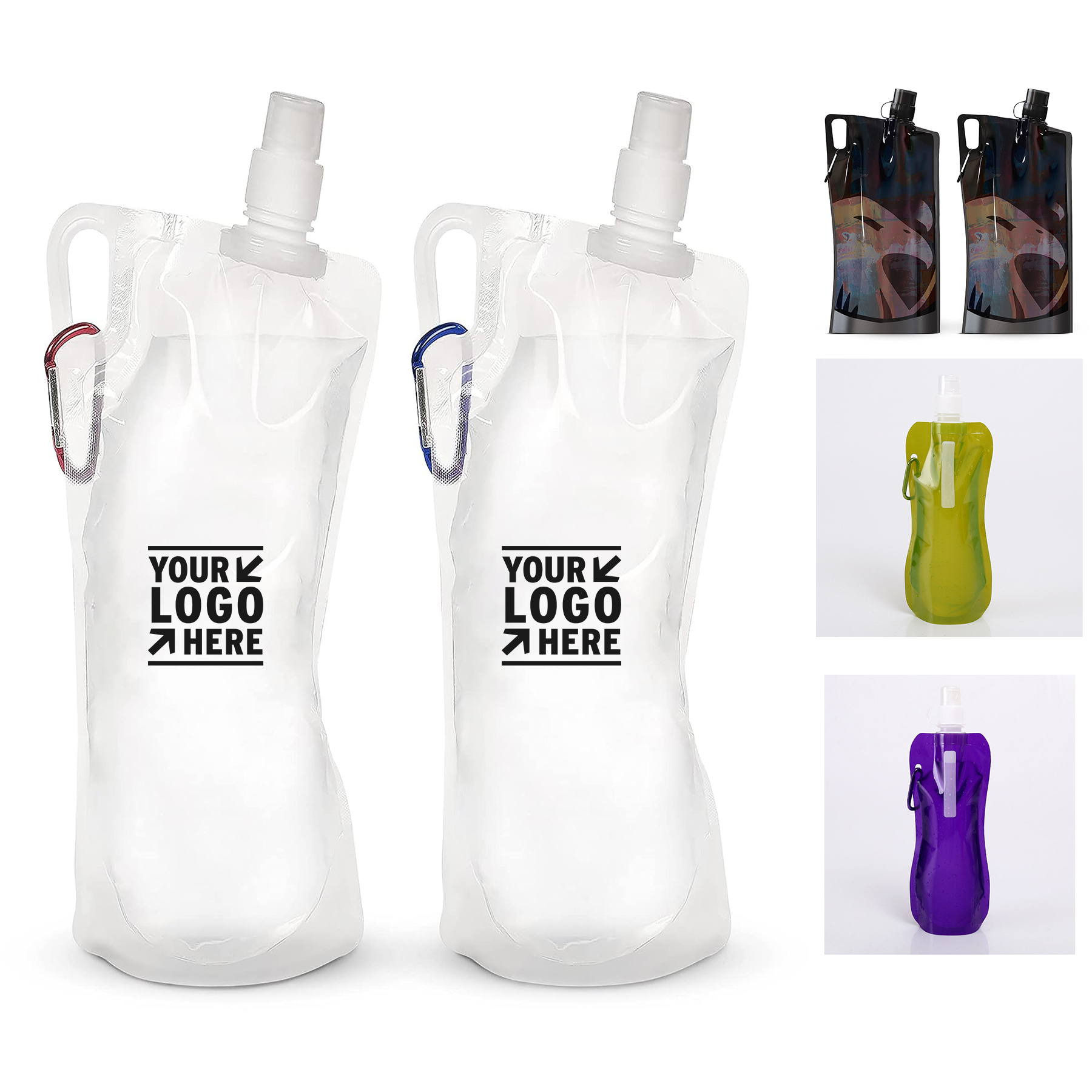 Use With Our Straw Filter Clear Canteens Collapsible BPA Free Foldable Travel Water Bottle 2