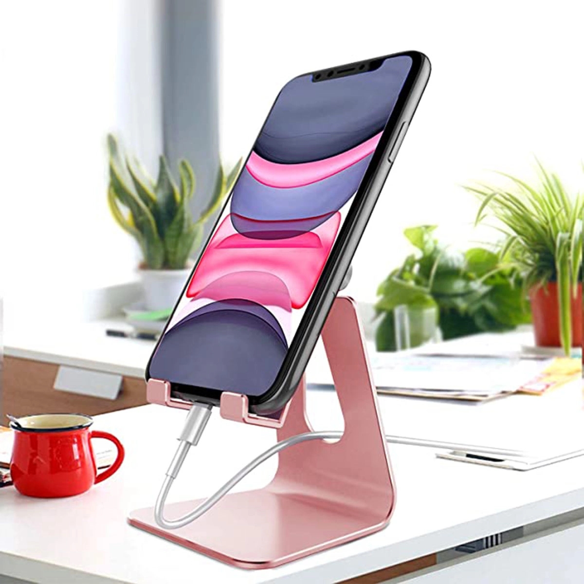 Adjustable Aluminum Cell Phone Desk Stand 3
