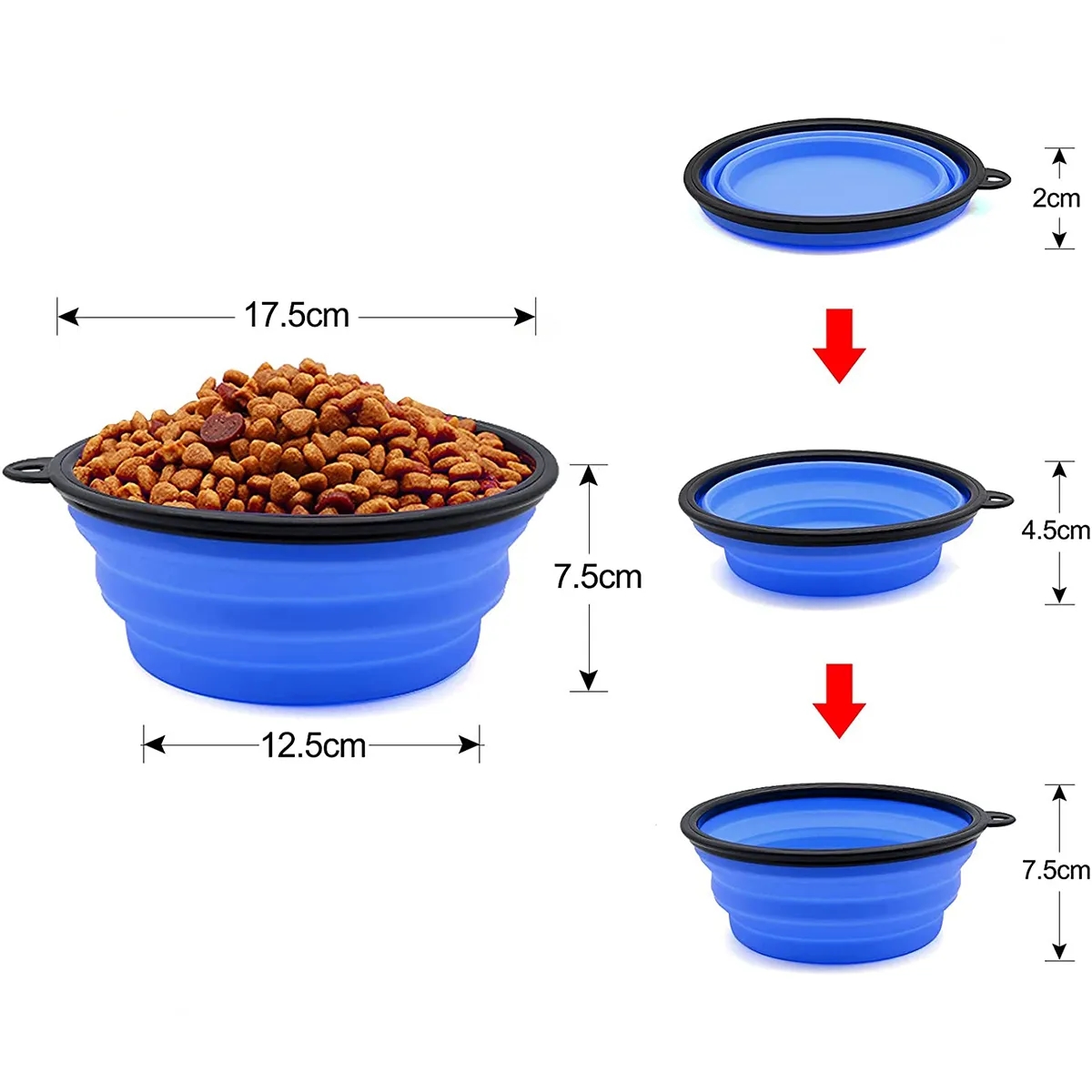 34oz Portable Collapsible Pet Bowl Carabiner Clip 4