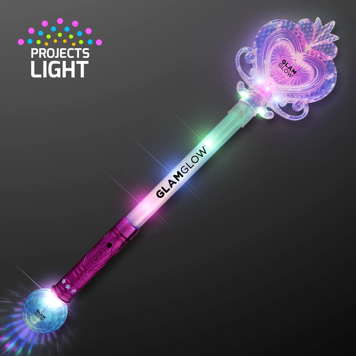 22.5" Big Light Up Heart Princess Wand 1