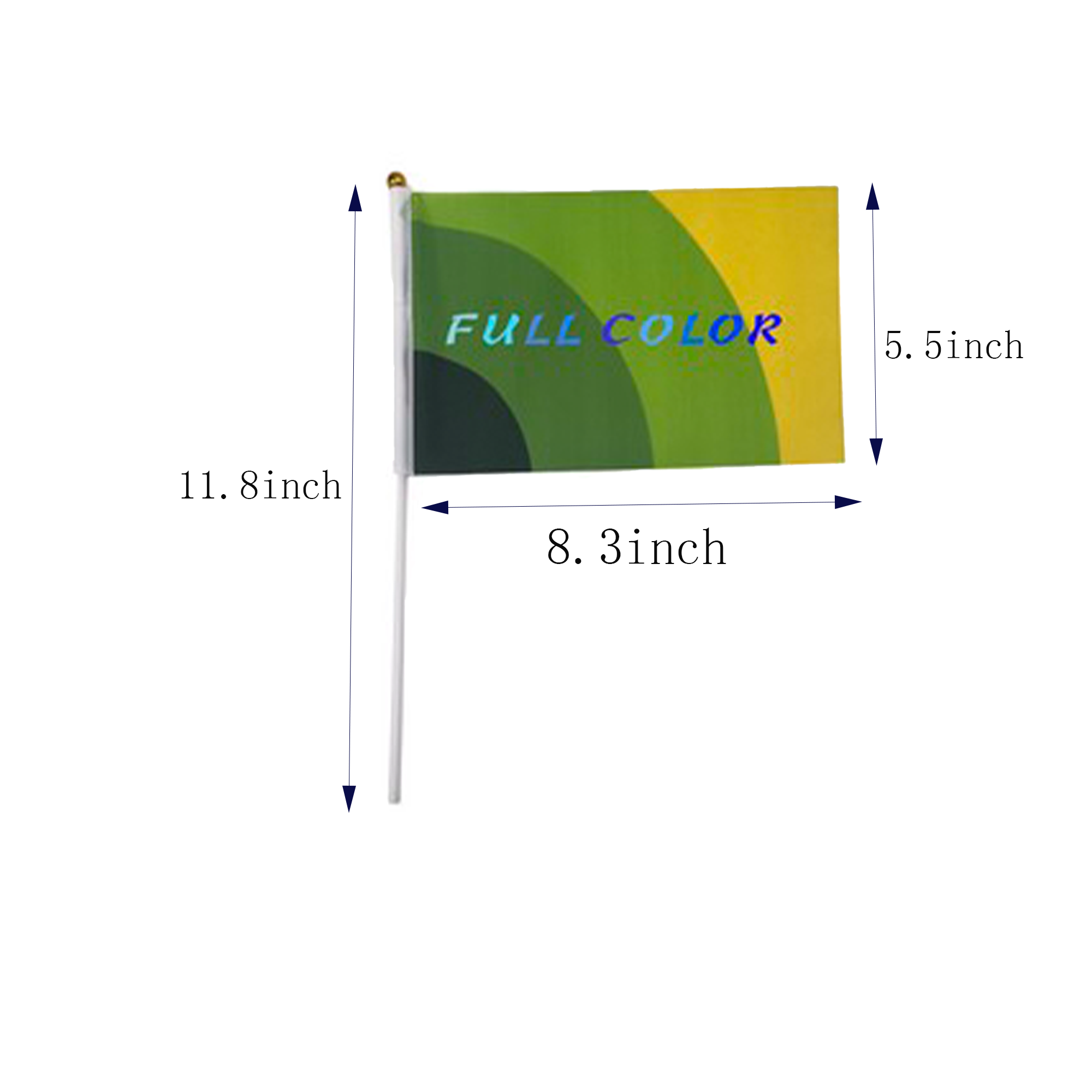 Small Mini Plain Flag On Stick 3
