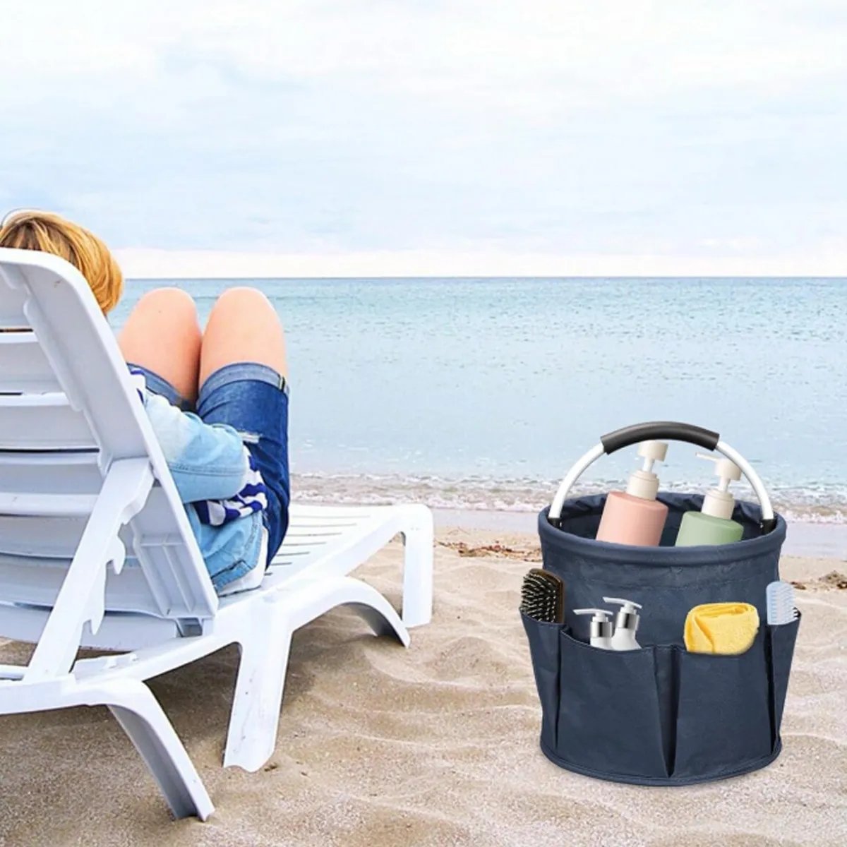 Collapsible Storage Caddy Multi-Use Organizer Tote Basket 5