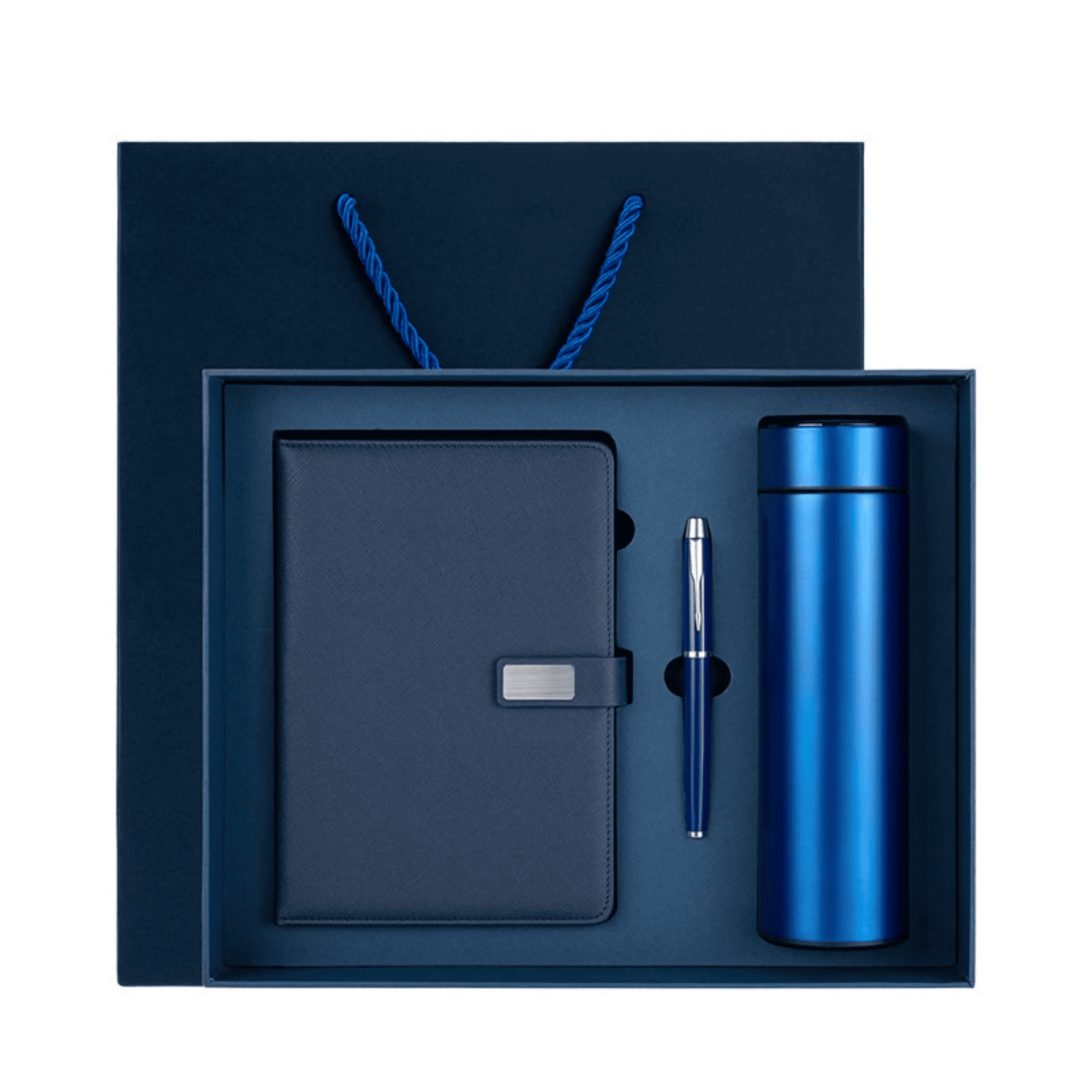 MOQ 25 Faux Leather A5 Notebook & Thermos Gift Set 3