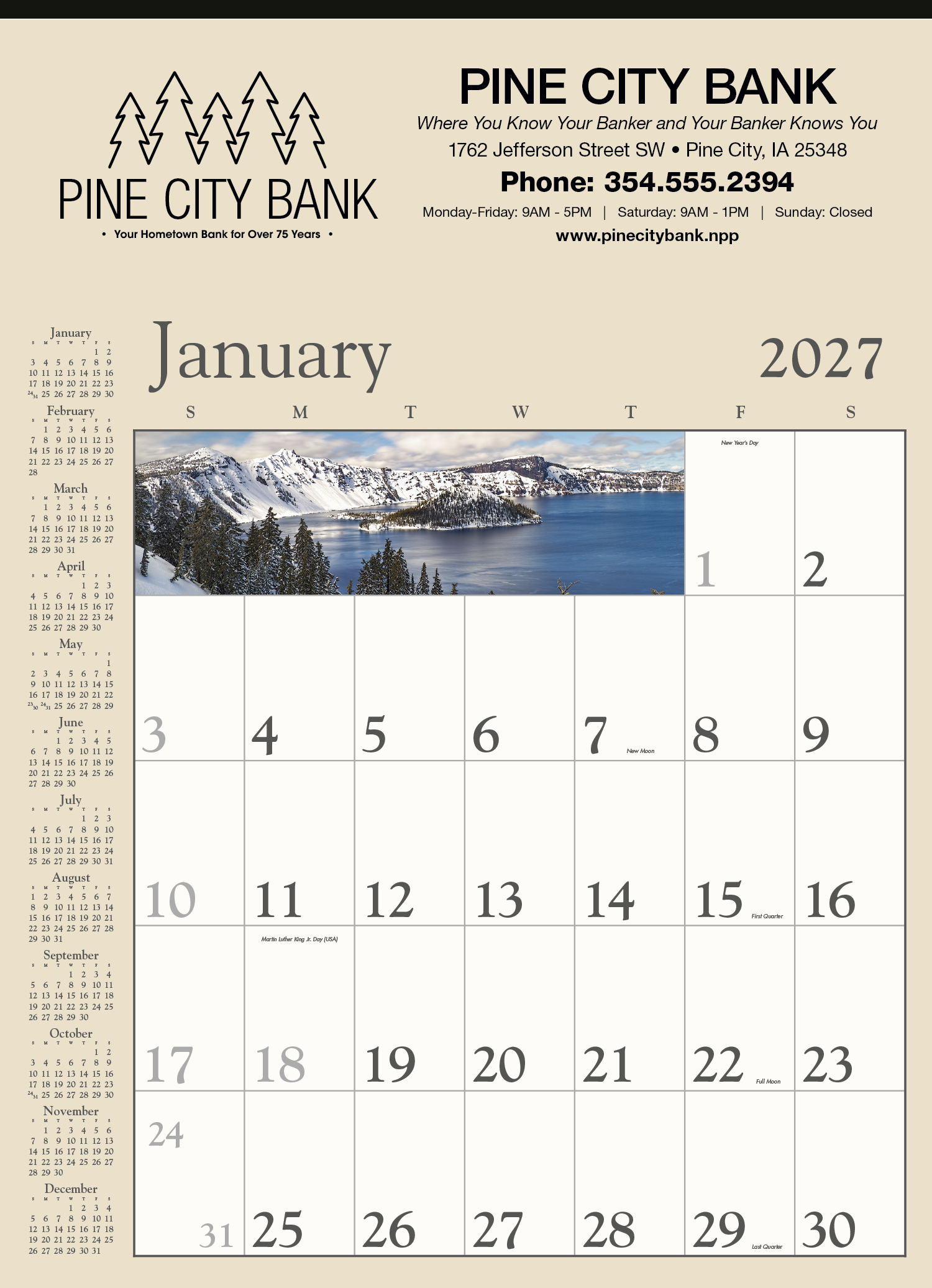 Triumph® Calendars Decorator Memo (Tan) Calendar 20