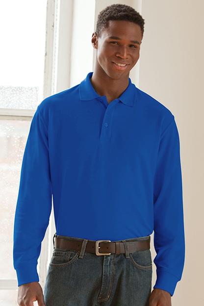 Long Sleeve Soft-Blend Double-Tuck Pique Polo 37