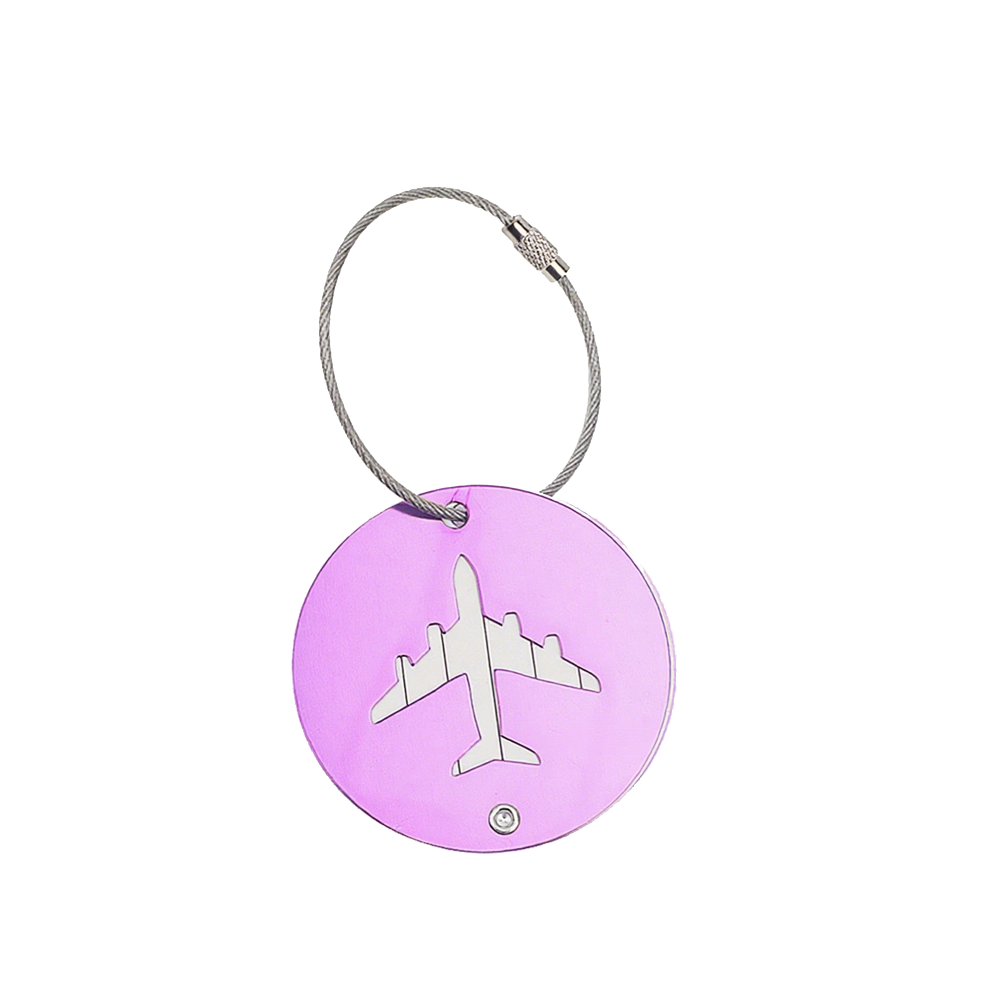 Round Aluminum Alloy Luggage Identification Tag 2.36" 3