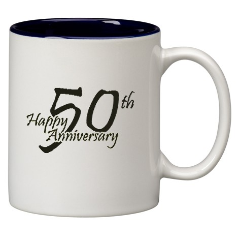 11 oz Cobalt Blue In / White Out Two Toned C Handle Mug