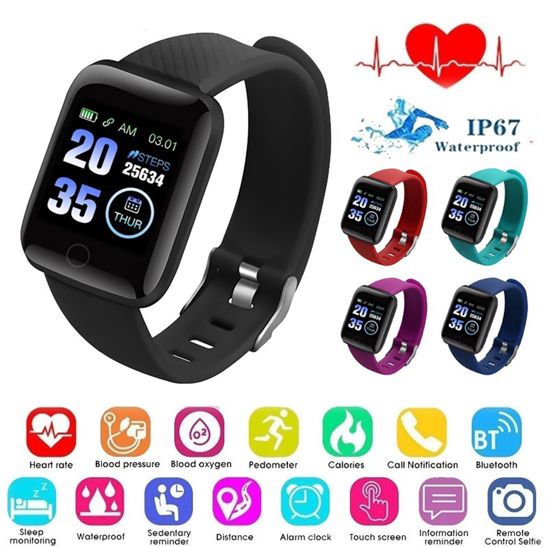 Silicone Wristband Smart Watch 6