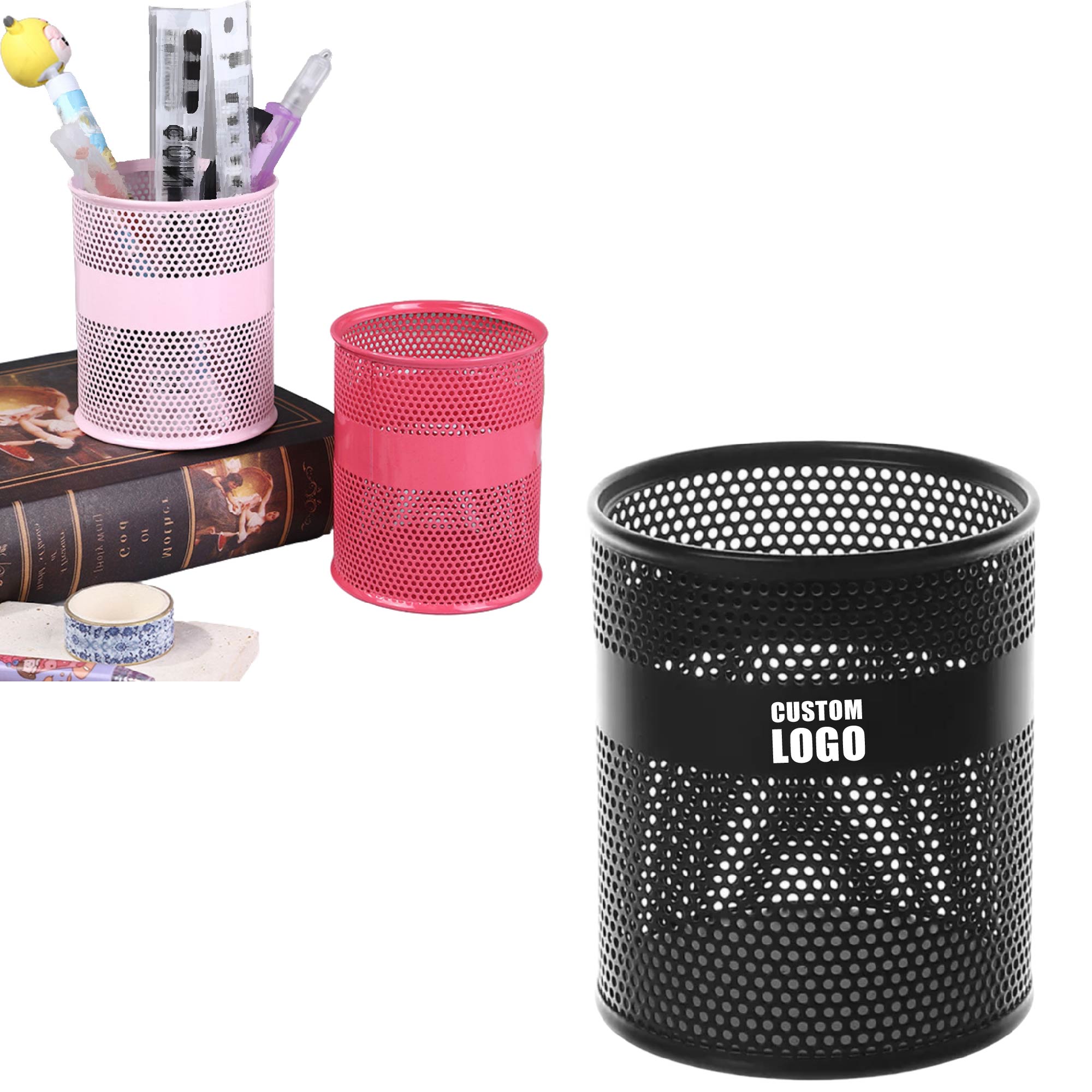 MOQ 10 pcs Iron Sheet Round Pen Holder 2