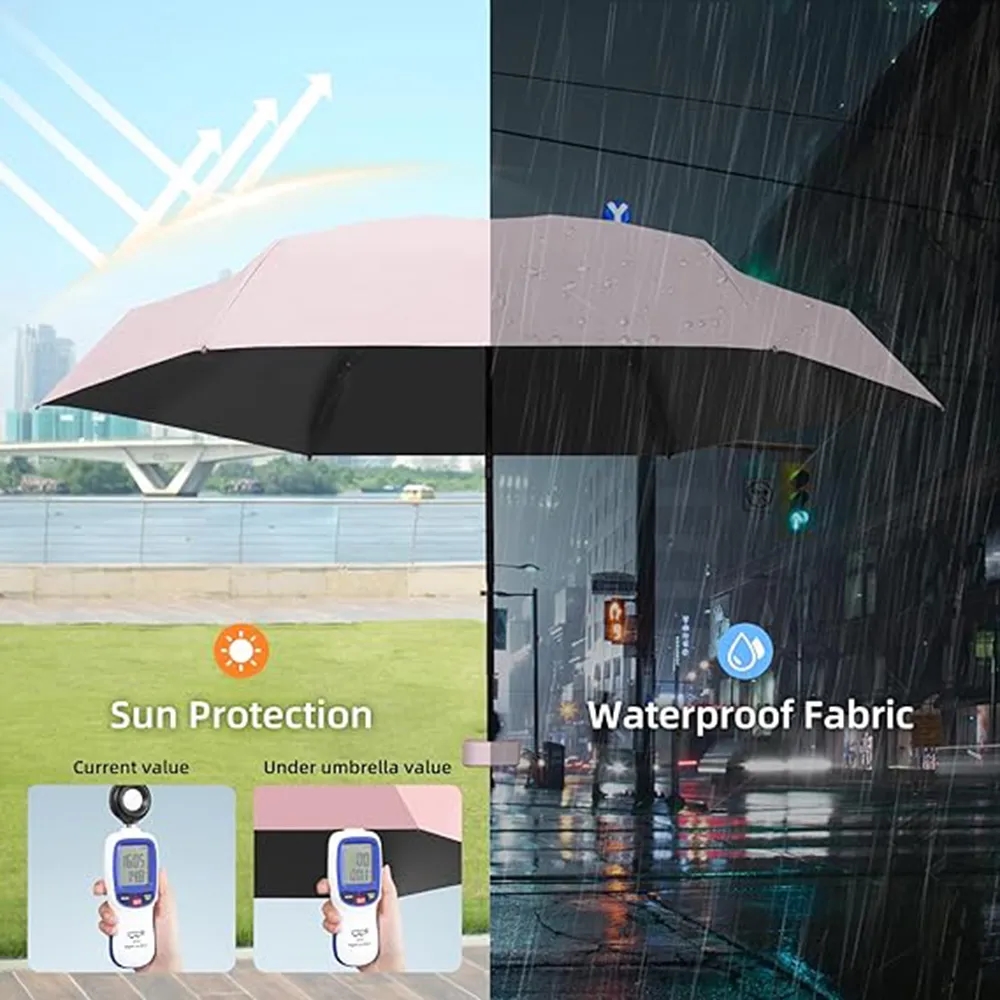 Mini Folding Compact Travel Umbrella with Case 8