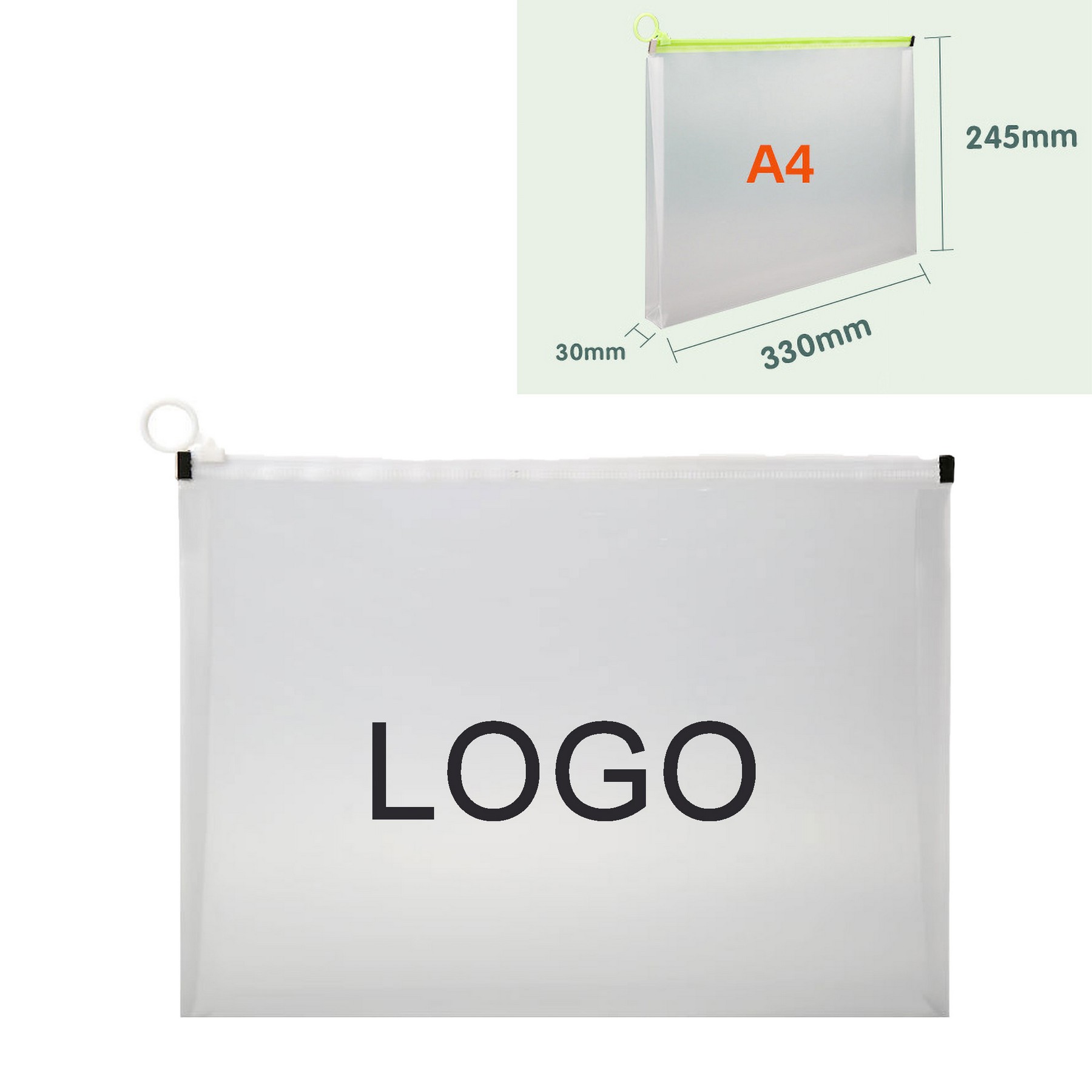 Clear Plastic Zip Envelopes File Document Paper Folder Case