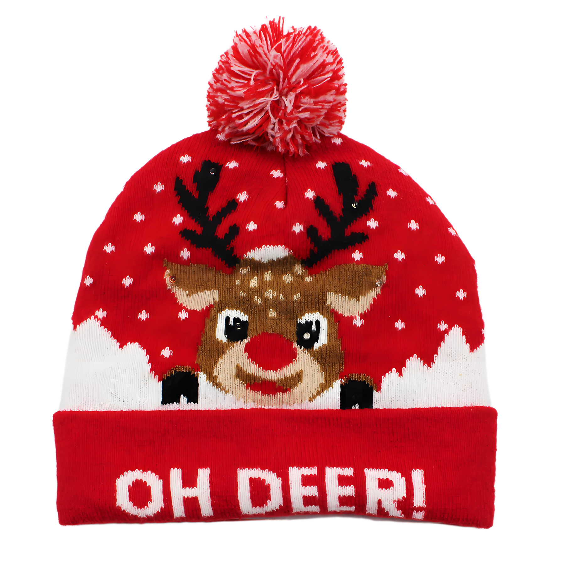 Winter Jacquard Knitted Beanie Hat With Pom 3