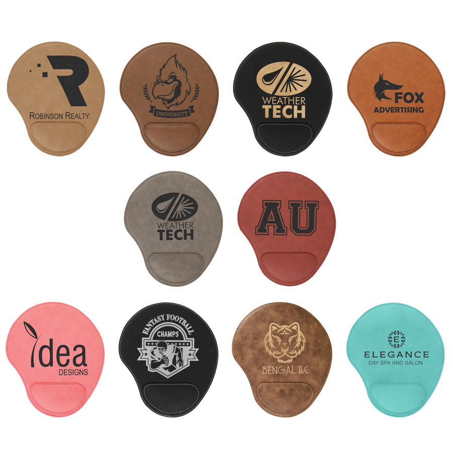 9" x 10 1/4" Light Brown Leatherette Mouse Pad 5