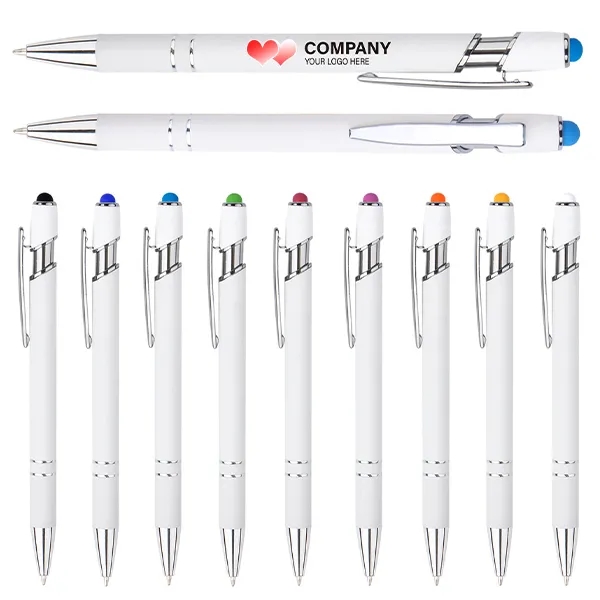 Full Color White Alpha Soft Touch Stylus Pen 5