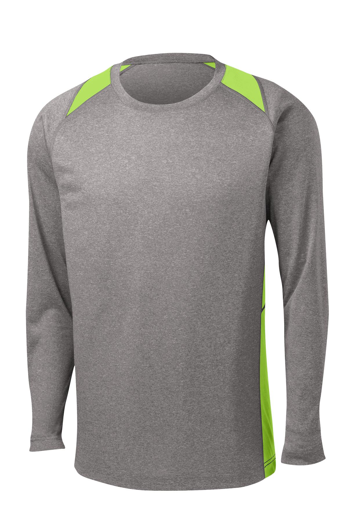 Sport-Tek Long Sleeve Heather Colorblock Contender Tee. ST361LS 41