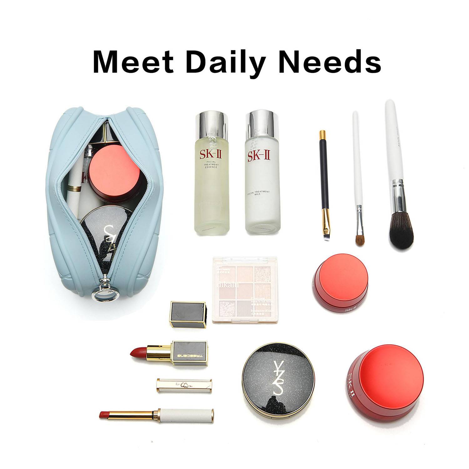 Waterproof Silicone Makeup Bag w/ Zipper 6