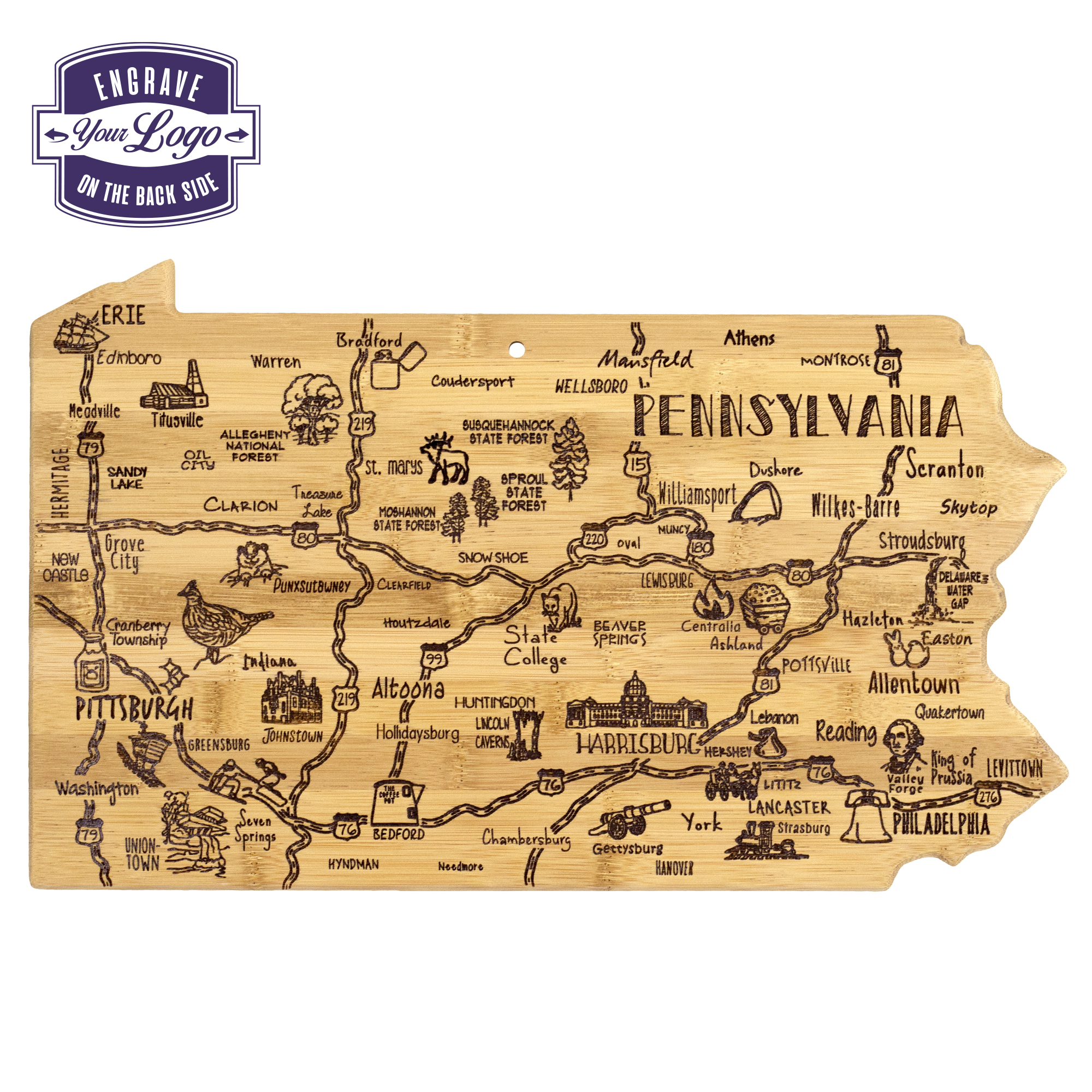 Destination Pennsylvania Cutting & Serving Board 7