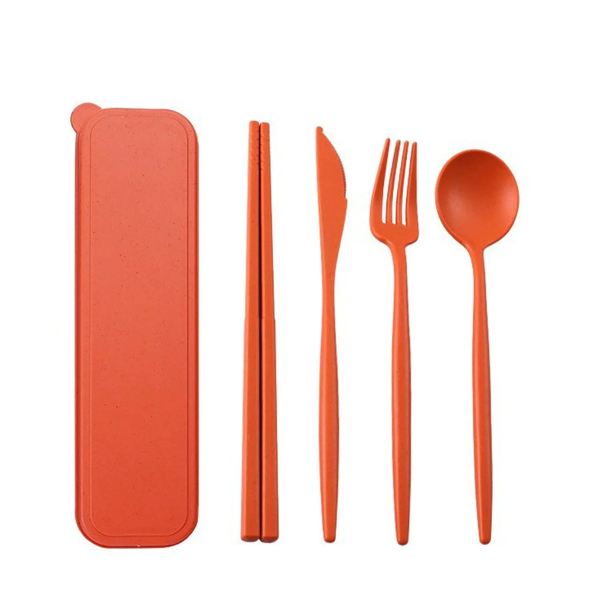 Wheat Straw Cutlery Portable Utensils Spoon Fork Knife Sets 6