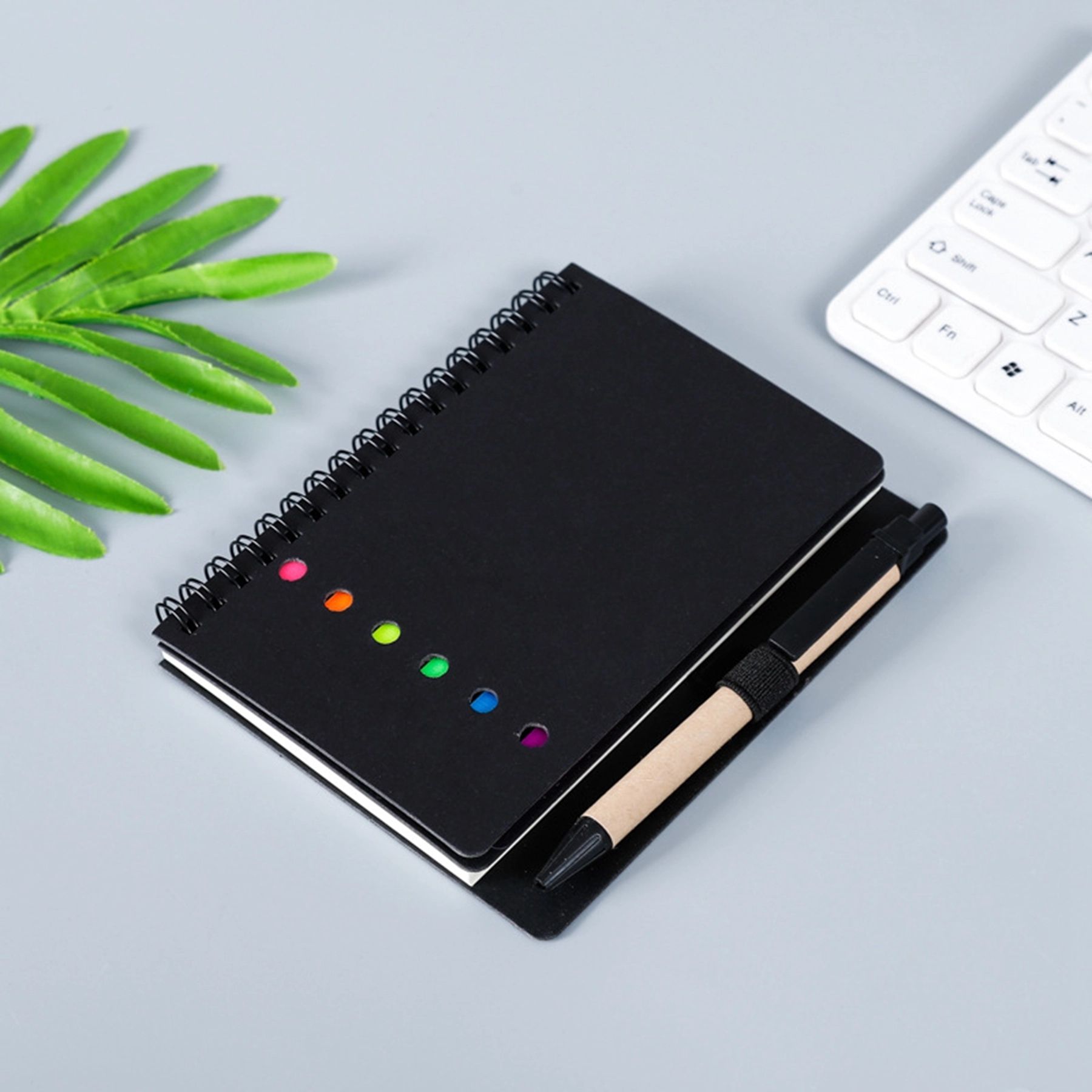 Kraft Paper Loose Leaf Notebook with Pen Sticker 12