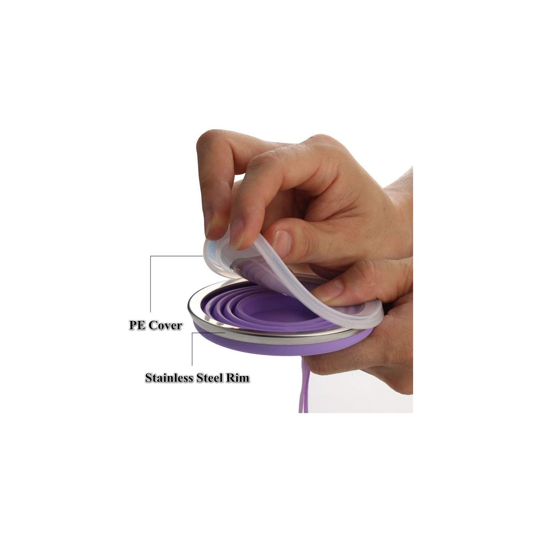 Silicone Collapsible Travel Cup with Lids 3
